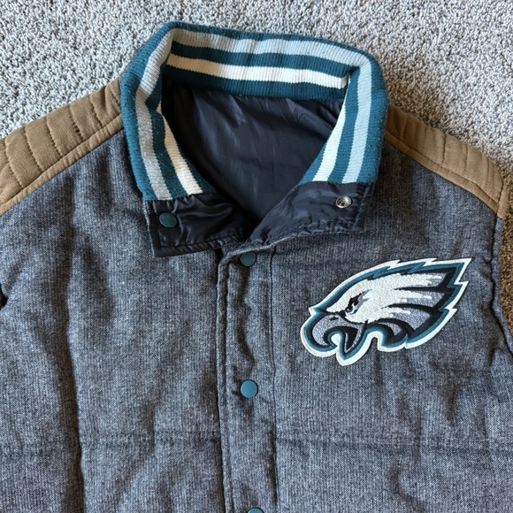 NFL Philadelphia Eagles Reversible Puffer Vest Wool Blend Size XXL - Picture 2 of 14